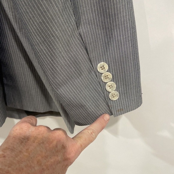 Loro Piana Sport Coat Blazer Men 44R Wool Silk Blend Grey 2 Button Joseph Abboud - Picture 8 of 16